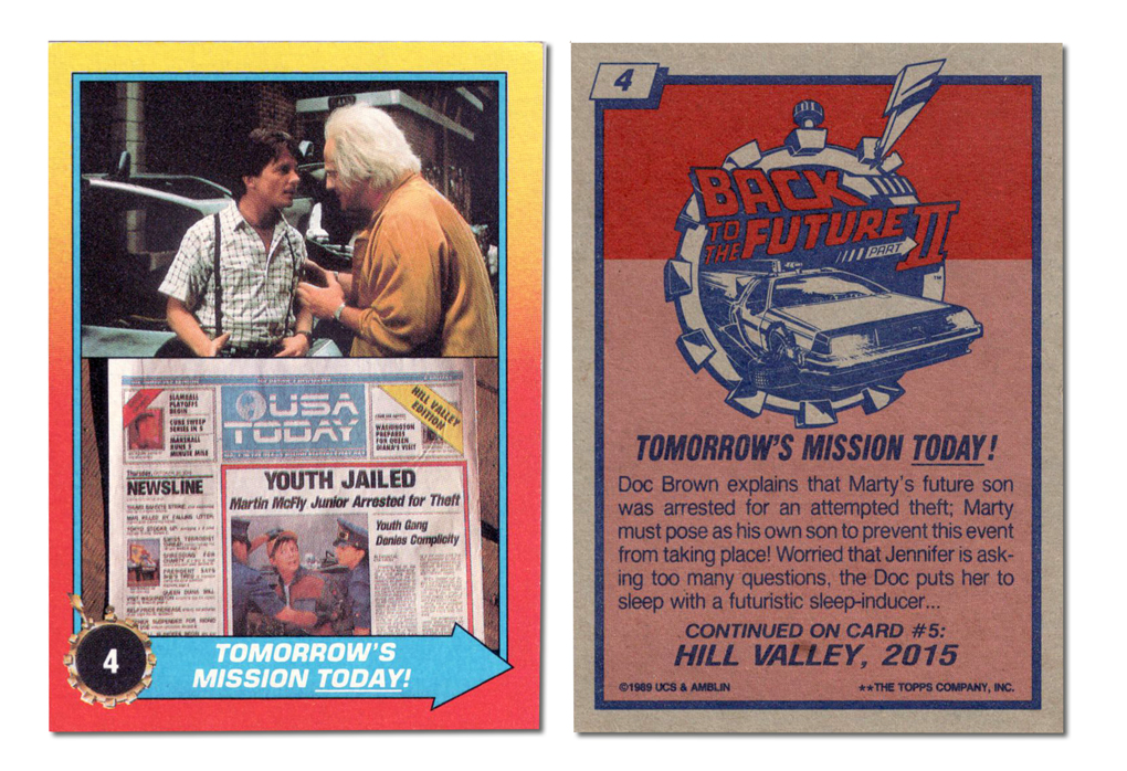 Back to the future II trading cards