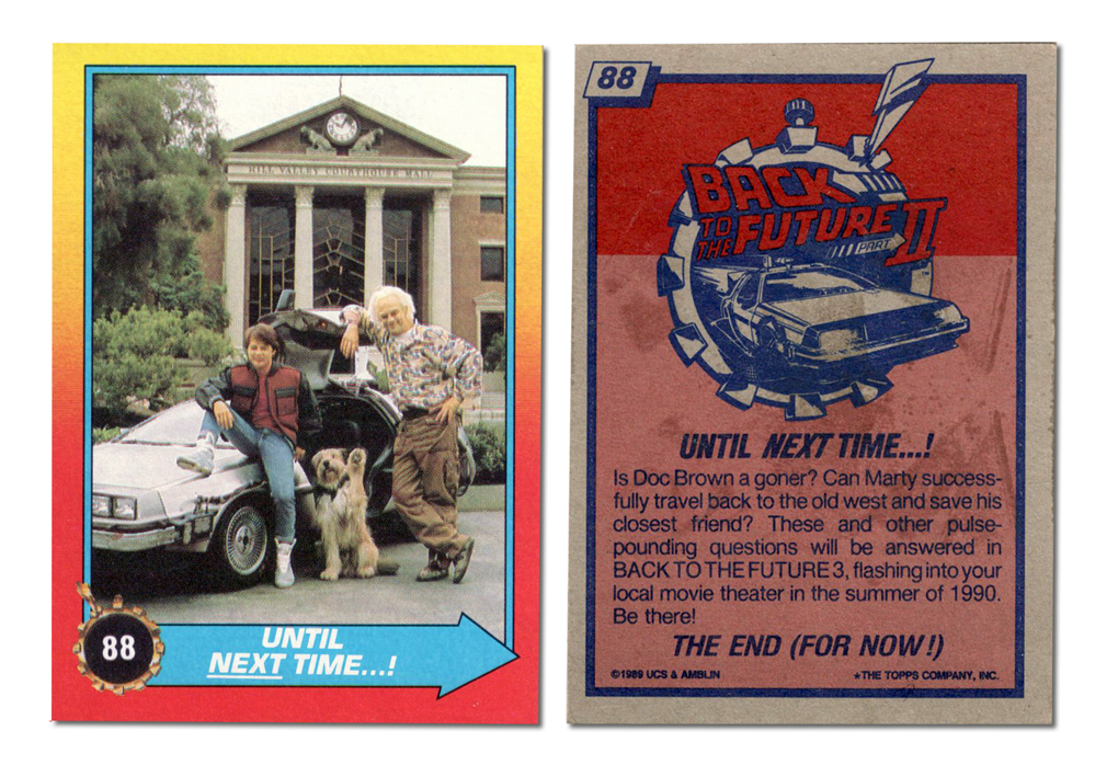 Back to the future II trading cards